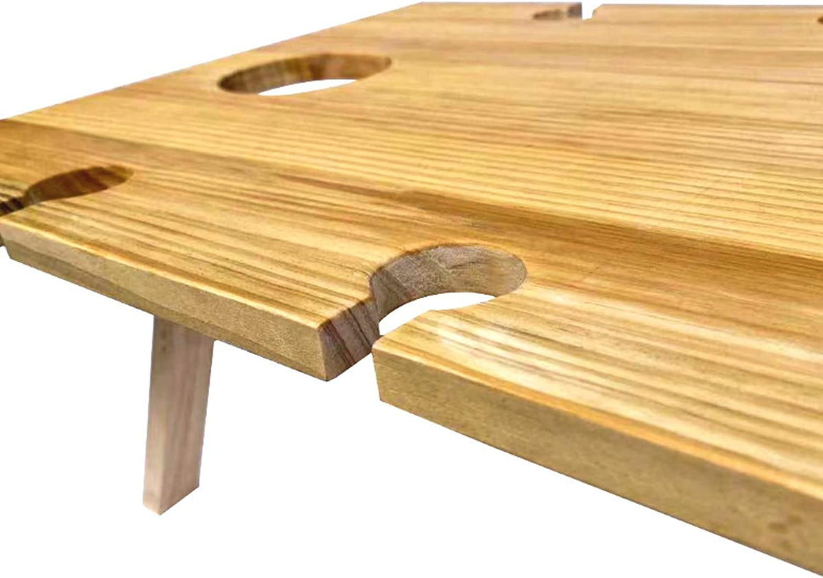 WoodenWine RackTable - Stylish Portable Wine Table for Outdoor Entertaining