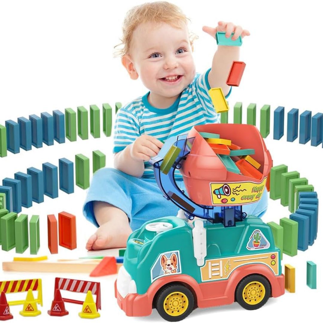 ColorDash Truck - Automatic Domino Laying Machine for Kids