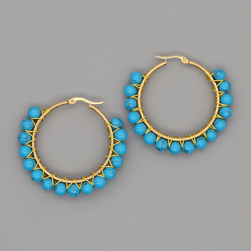 Sanne's - Elegant Boho Nature-Inspired Crystal Hoop Earrings