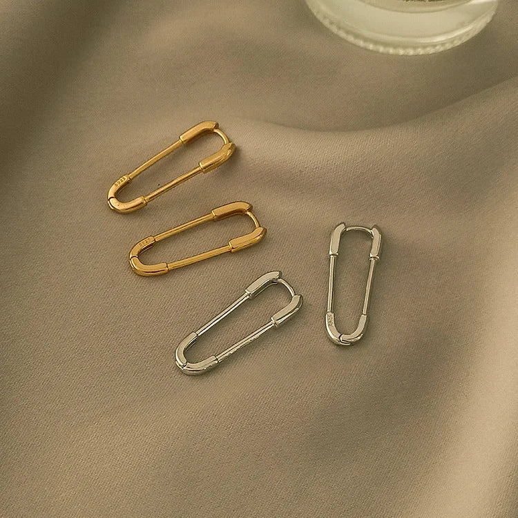 Viola - Gold and Silver Paperclip Earrings
