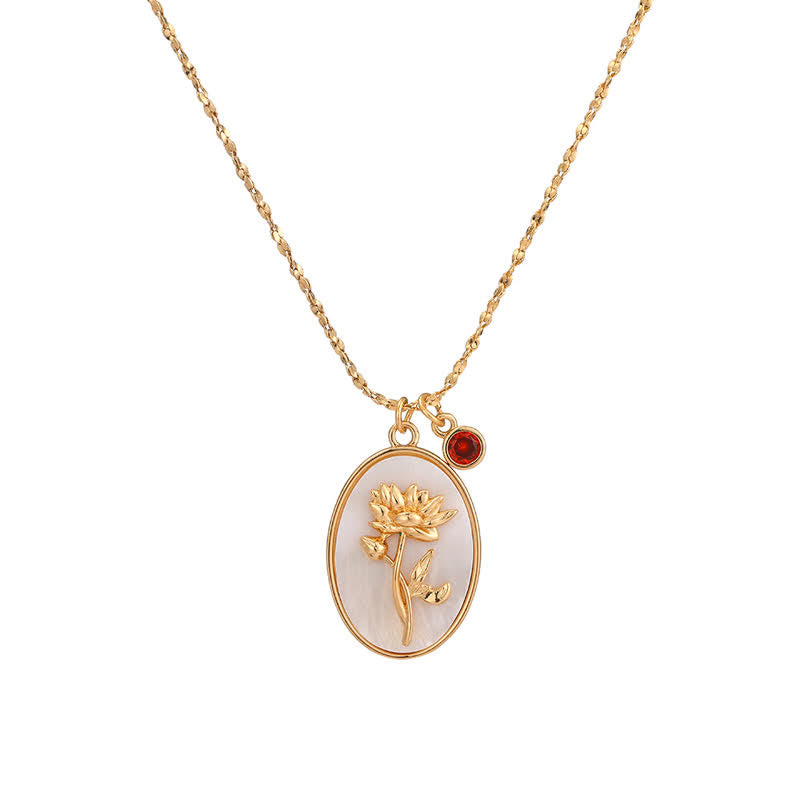 Aurora Birthstone Necklace - Personalized Birth Flower Jewelry for Loved Ones