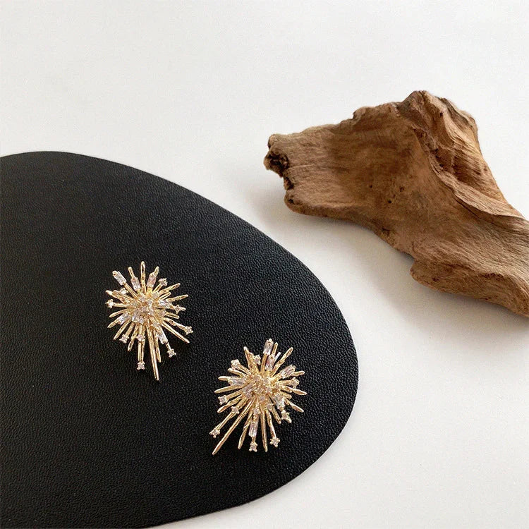 Uspira - Gold Zirconia Firework Earrings