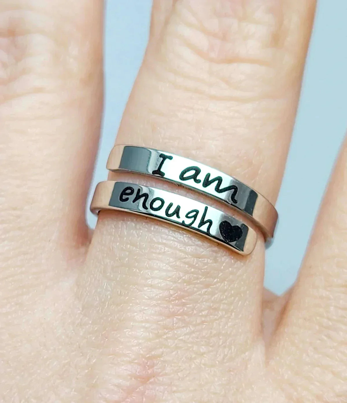 Bonvira - "I Am Enough" Silver Confidence Ring