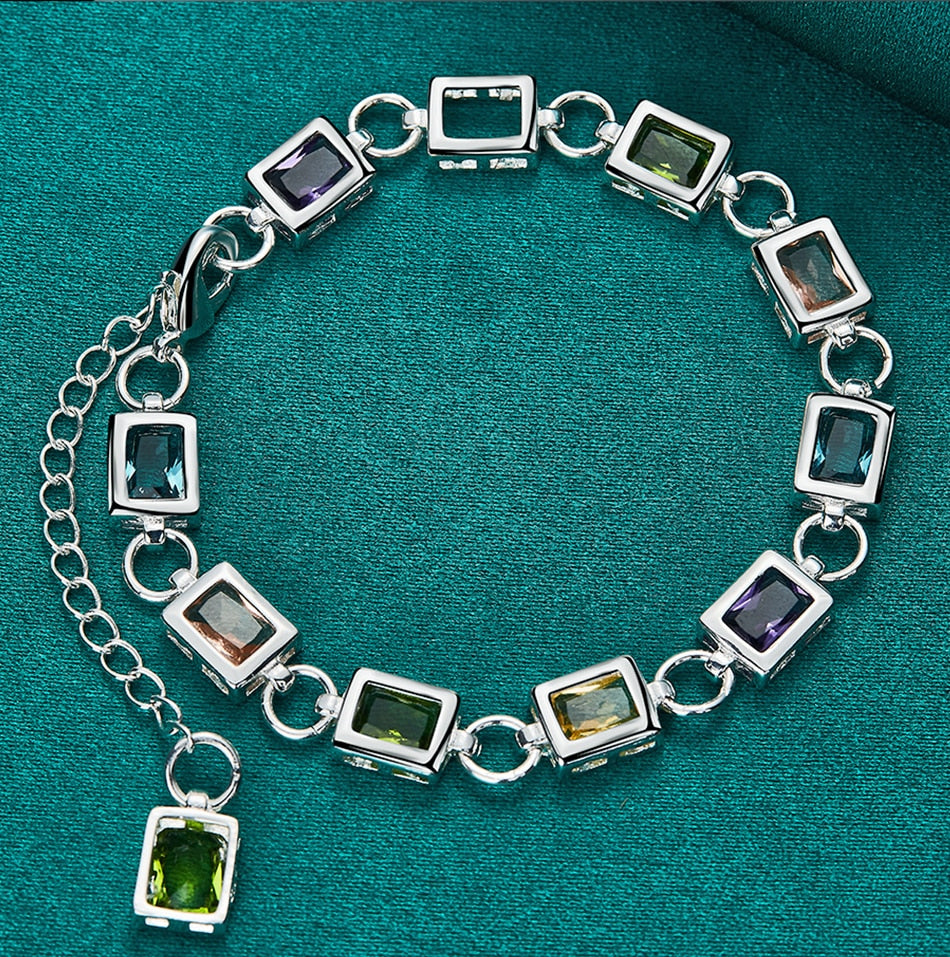Rainbow Zircon Bracelet - Sparkling Multicolor Statement Jewelry