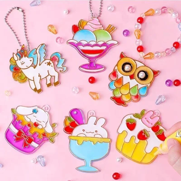 SparkleArt - DIY Glitter Keychain Painting Kit for Kids