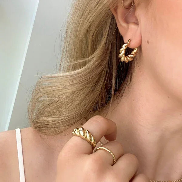 Dorvienne - Gold Vermeil Rope Dome Ring