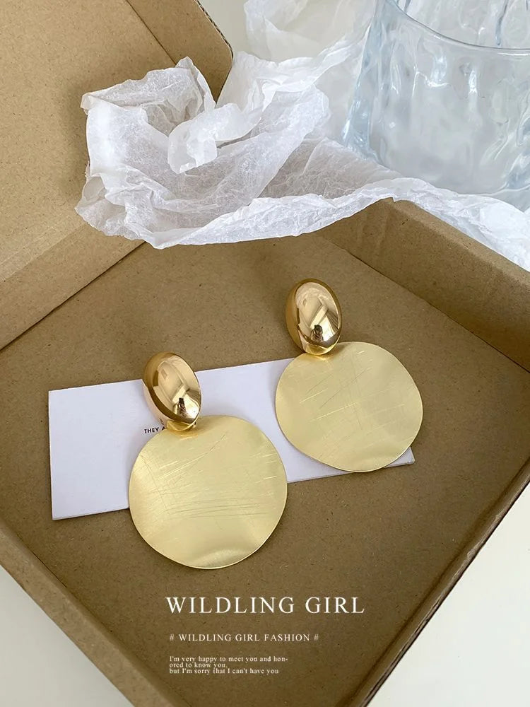 Bowdrift - Gold-Plated Round Drop Earrings