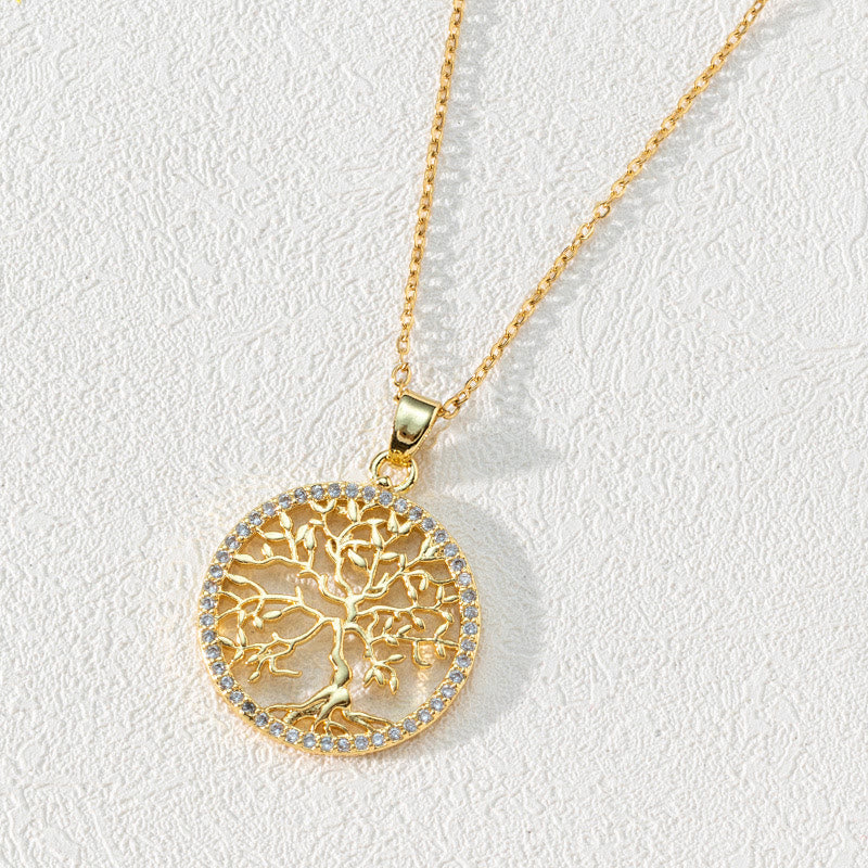 Luna Zirconia Tree of Life Pendant Necklace - Eye-Catching Design