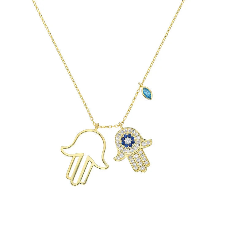 Yasmin - Fatima's Hand and Evil Eye Protective Necklace