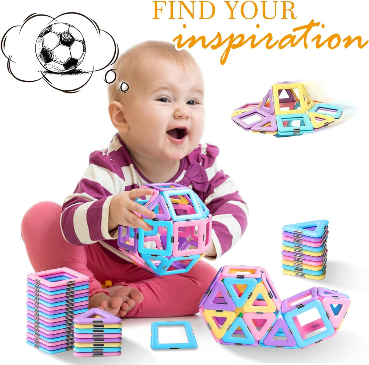 Narwhal - Magnetic Building Tiles for Kids