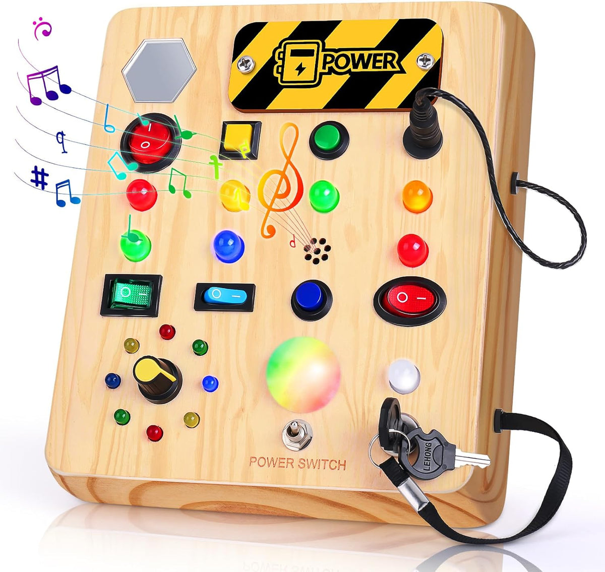 Lanfell - Interactive Wooden Busy Board with Music