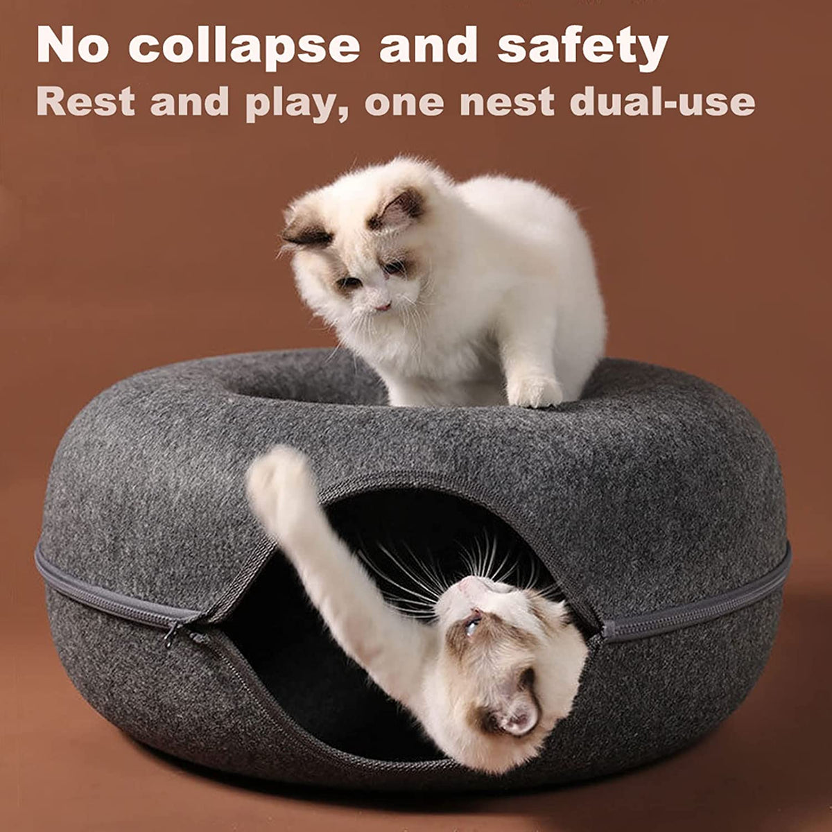 Purrfect Den - Cozy Cat Tunnel with Sleeping Nook