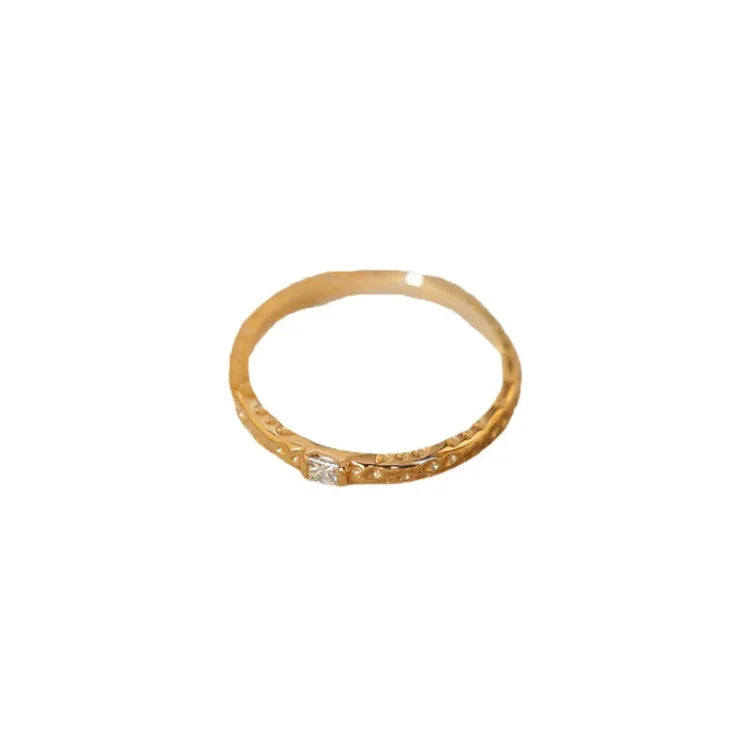 Aurora Ring - Gold-Plated Sterling Silver Ring with Cubic Zirconia
