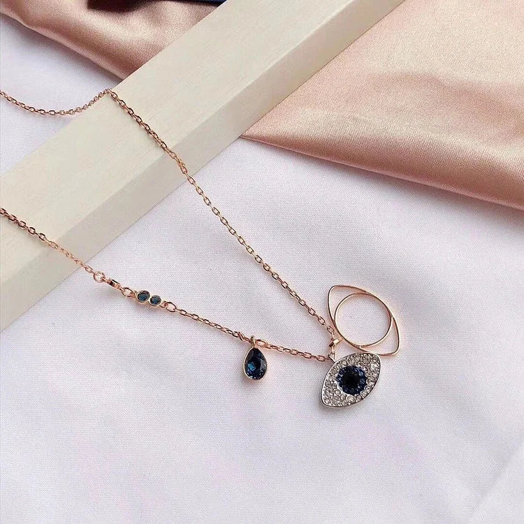 Amira Evil Eye Necklace and Bracelet Set - Rose Gold Protective Jewelry Set