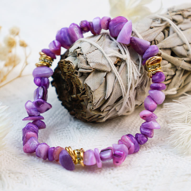 Celine - Natural Stone and Crystal Bead Bracelet