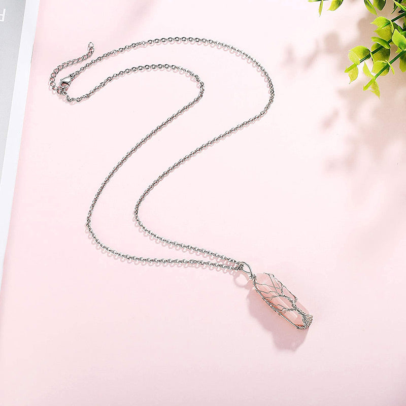 Elara Tree of Life Gemstone Necklace - Radiant Crystal Pendant