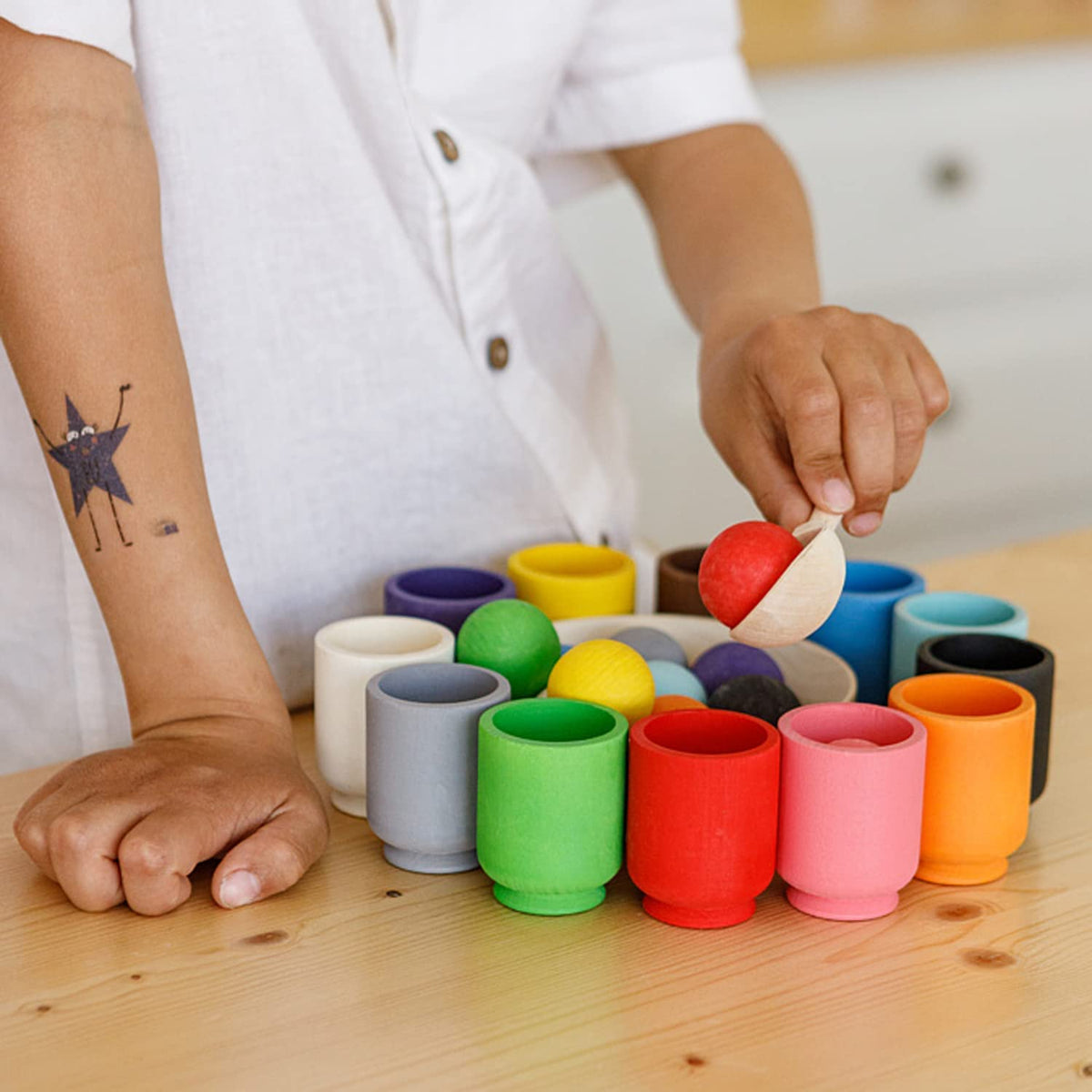 Boxwick - Wooden Color and Shape Sorting Game for Kids