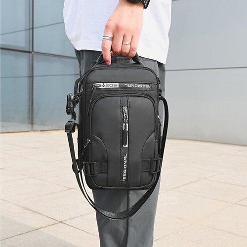 SecureNylon - Waterproof Anti-Theft Shoulder Bag with USB Charging Port