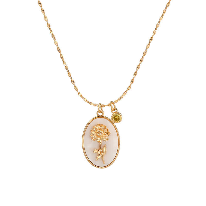 Aurora Birthstone Necklace - Personalized Birth Flower Jewelry for Loved Ones