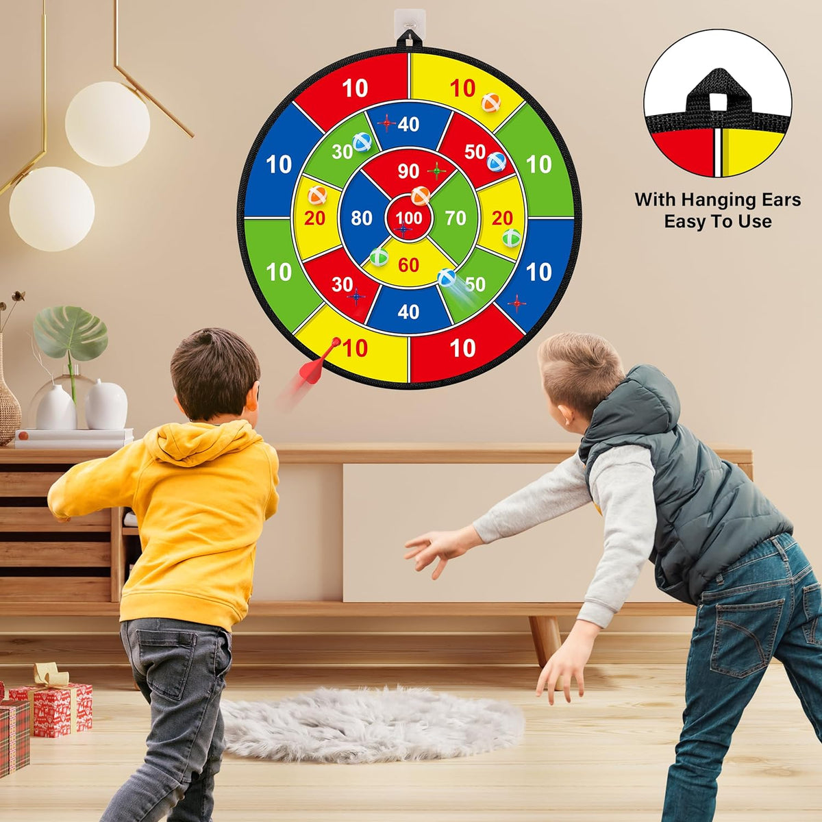 Large Double-Sided Dartboard for Kids - Fun Indoor and Outdoor Game