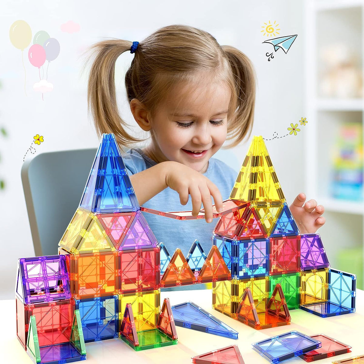 Hirwood - 40-Piece Magnetic Building Set