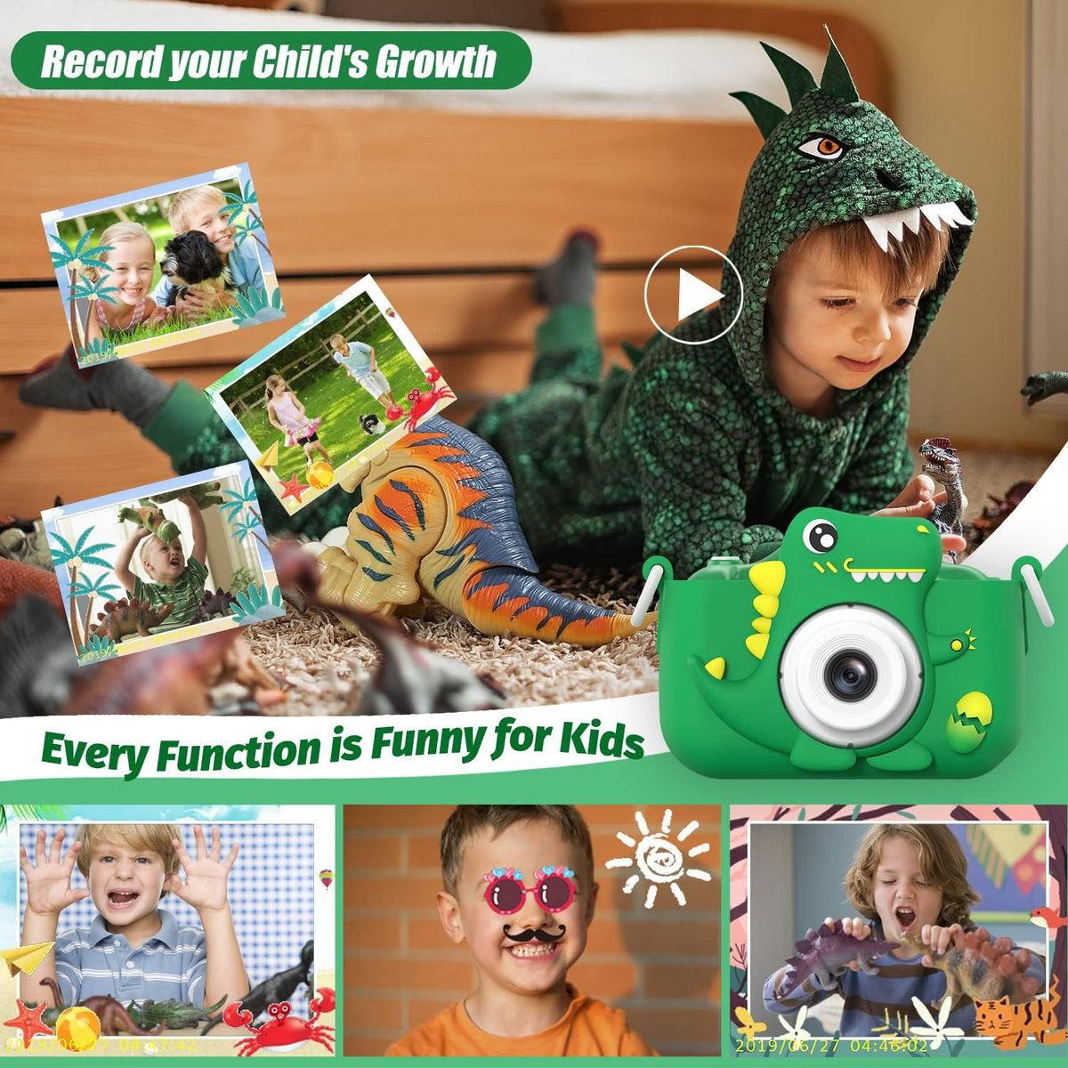 Dinosaur Camera - Kids HD Digital Camera Toy
