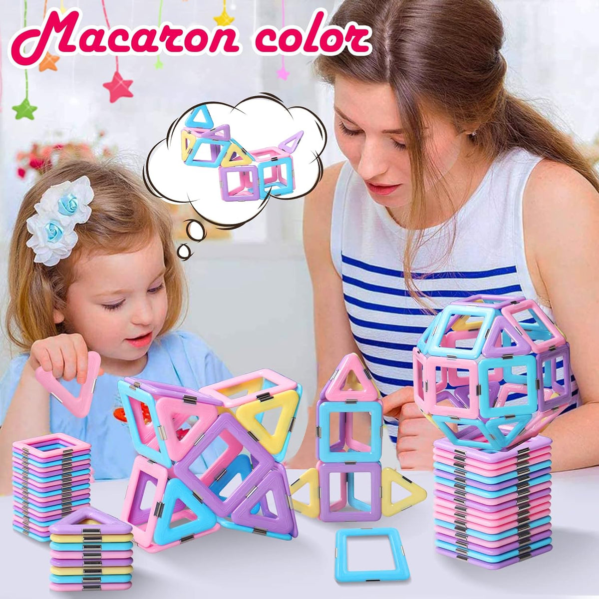 Narwhal - Magnetic Building Tiles for Kids