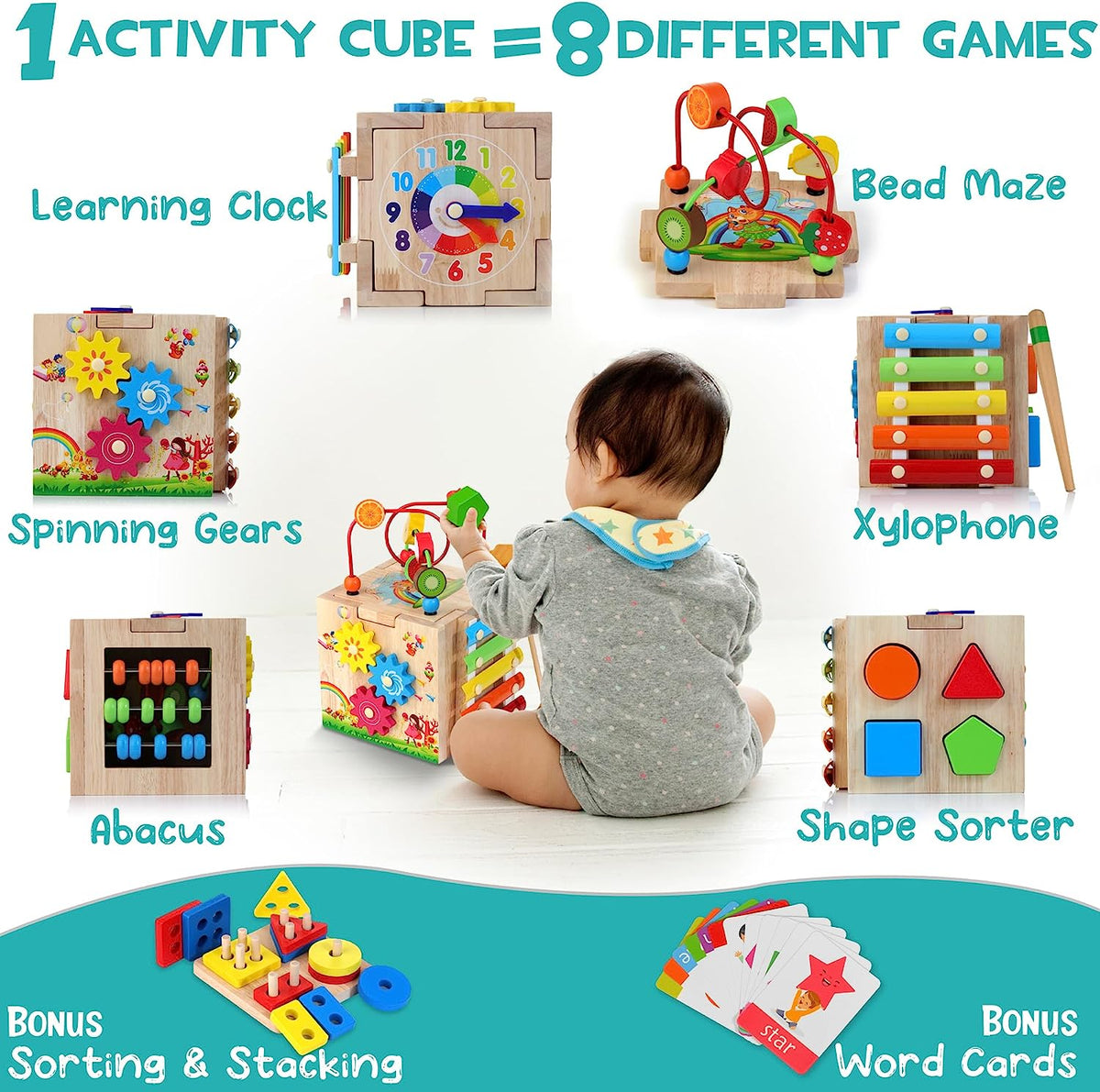 Grimstead - 8-in-1 Educational Activity Cube