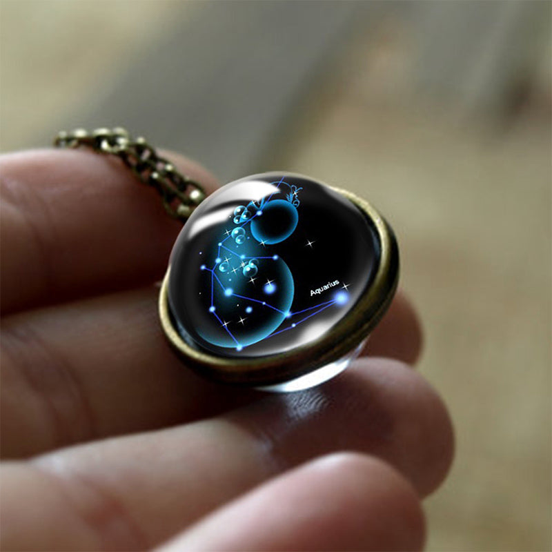 Sofia - Glass 12 Zodiac Sign Protective Pendant Necklace