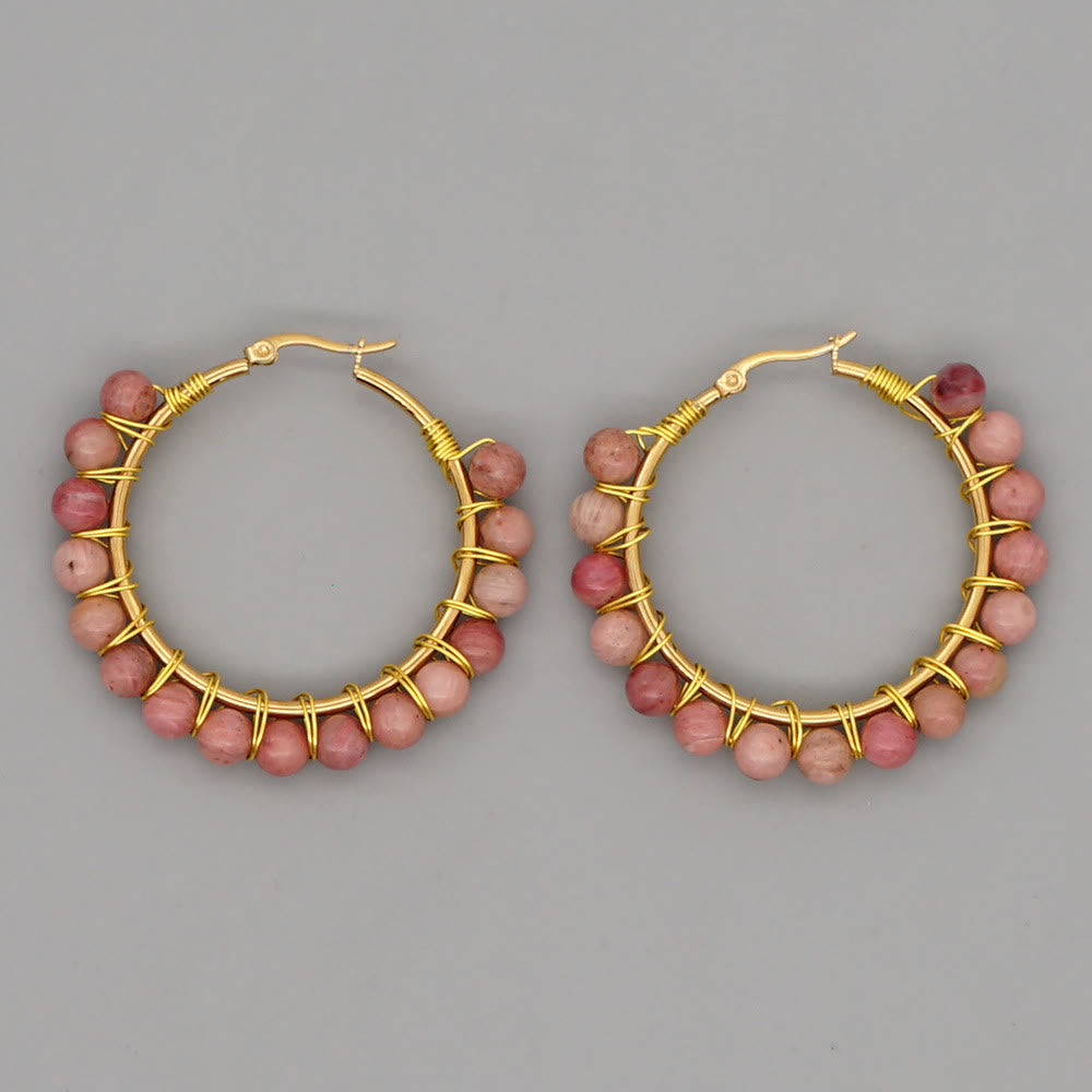 Sanne's - Elegant Boho Nature-Inspired Crystal Hoop Earrings