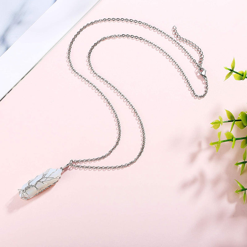 Elara Tree of Life Gemstone Necklace - Radiant Crystal Pendant