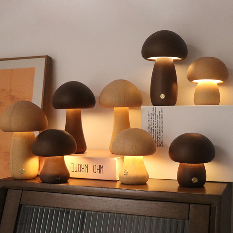 KalmNight - Wooden Mushroom LED Night Light