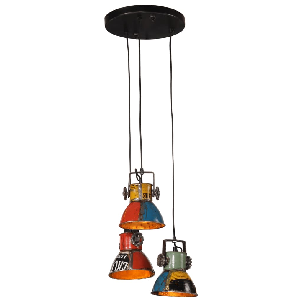Unique Triangular Ceiling Lamp - Industrial 3-Light Iron Fixture