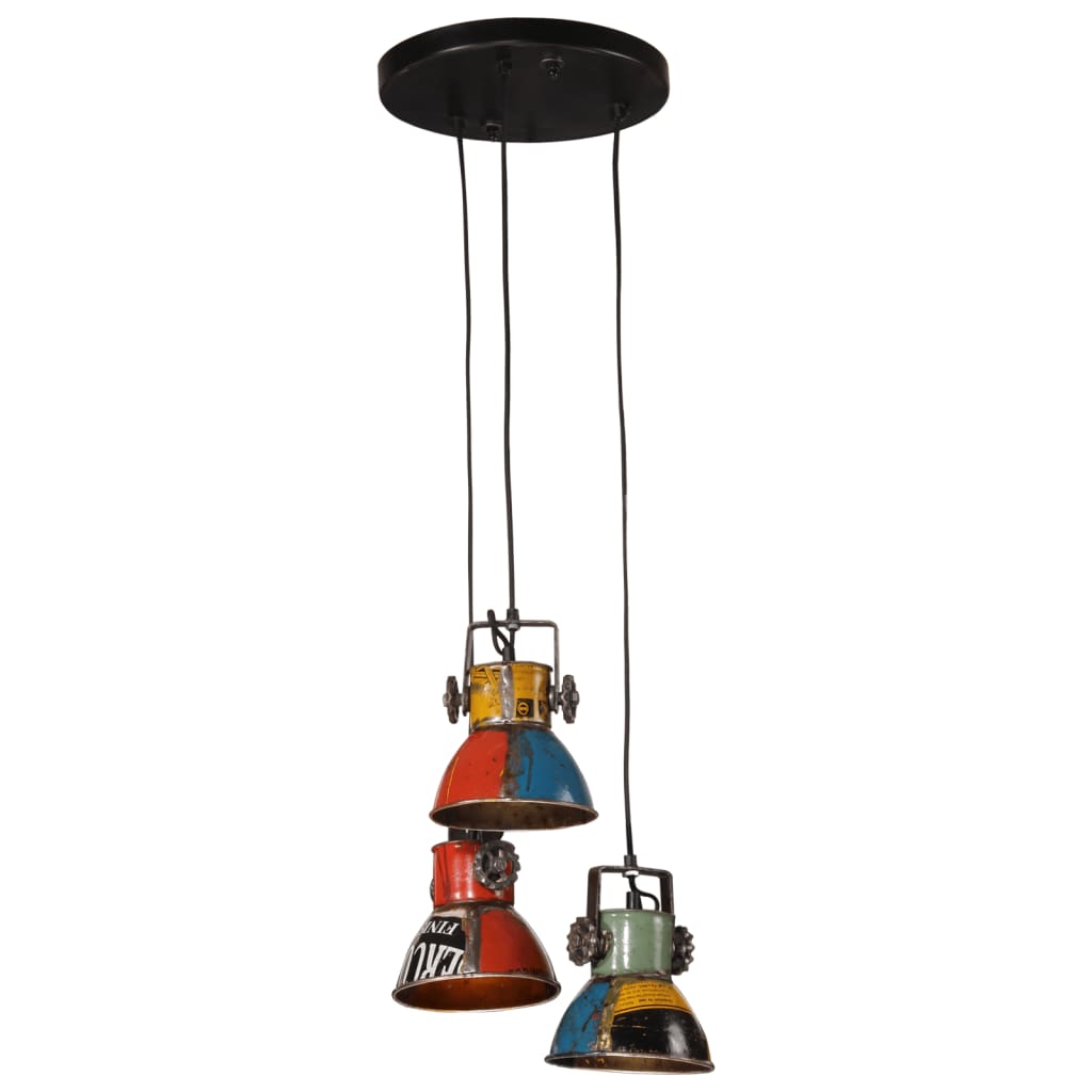 Unique Triangular Ceiling Lamp - Industrial 3-Light Iron Fixture