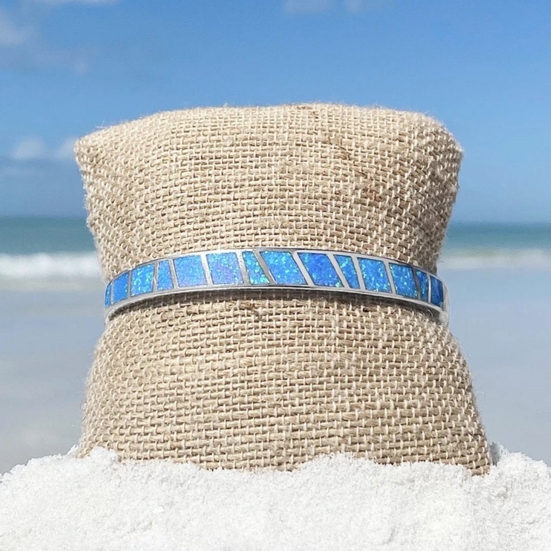 Isola Bracelet - Elegant Blue and Silver Opal Bracelet