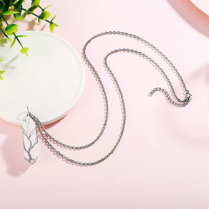 Elara Tree of Life Gemstone Necklace - Radiant Crystal Pendant