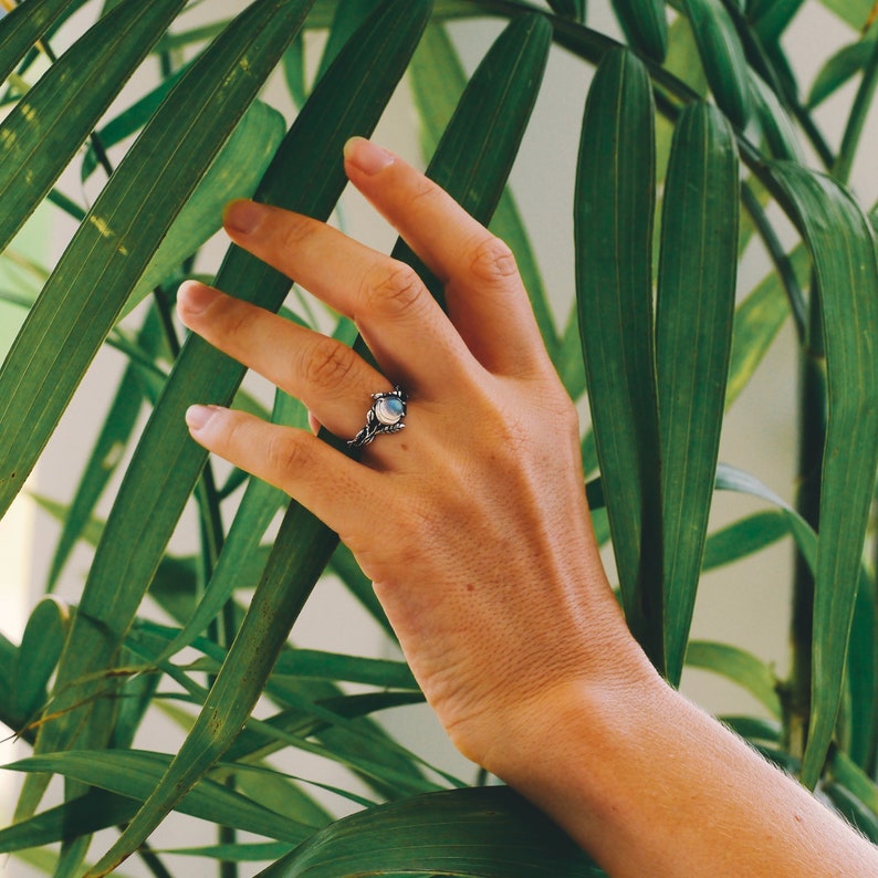 Iris Moonstone Statement Ring - Bold Elegant Statement Piece