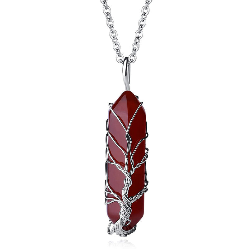 Elara Tree of Life Gemstone Necklace - Radiant Crystal Pendant