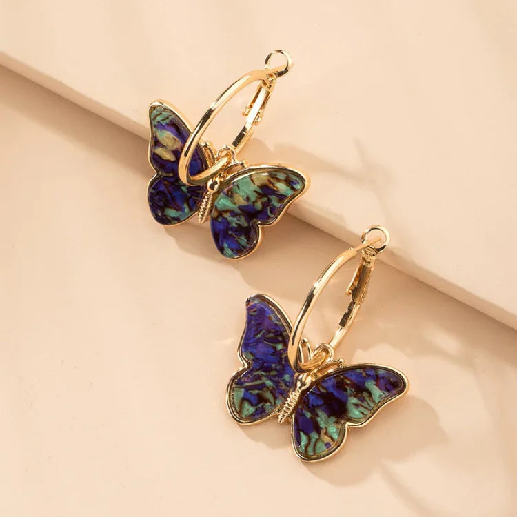 Mariposa Elegance - Gold-Plated Butterfly Earrings with Sparkling Crystals