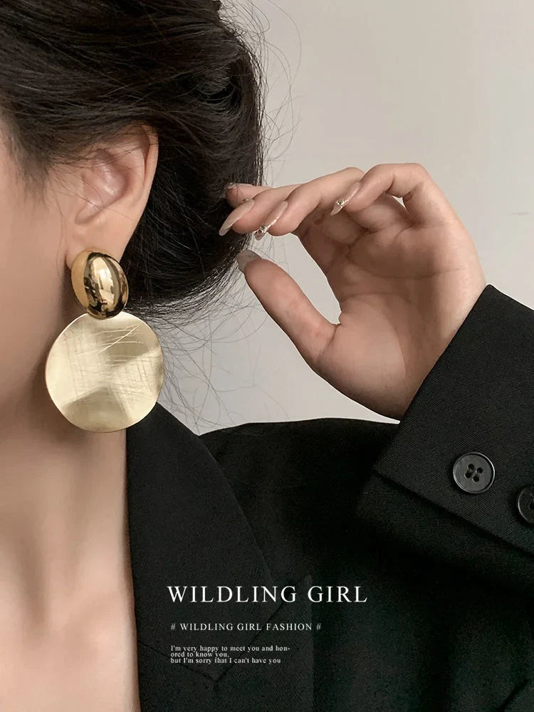 Bowdrift - Gold-Plated Round Drop Earrings