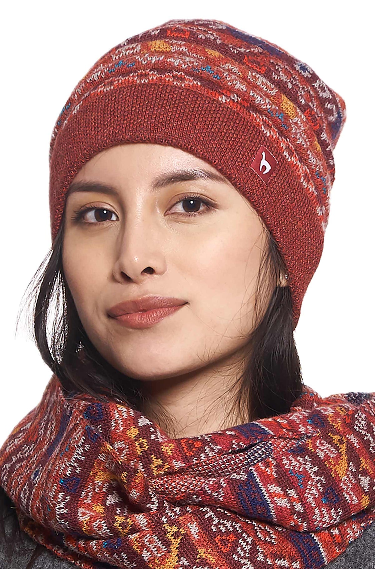 AlpacaFit Beanie - Cozy Jacquard Knit Hat in Premium Wool
