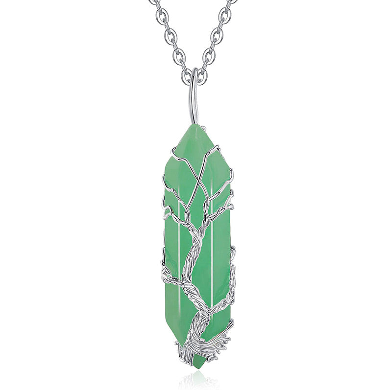 Elara Tree of Life Gemstone Necklace - Radiant Crystal Pendant