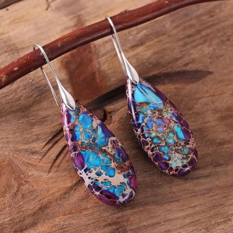 Cyrelle - Teardrop Emperor Stone Earrings