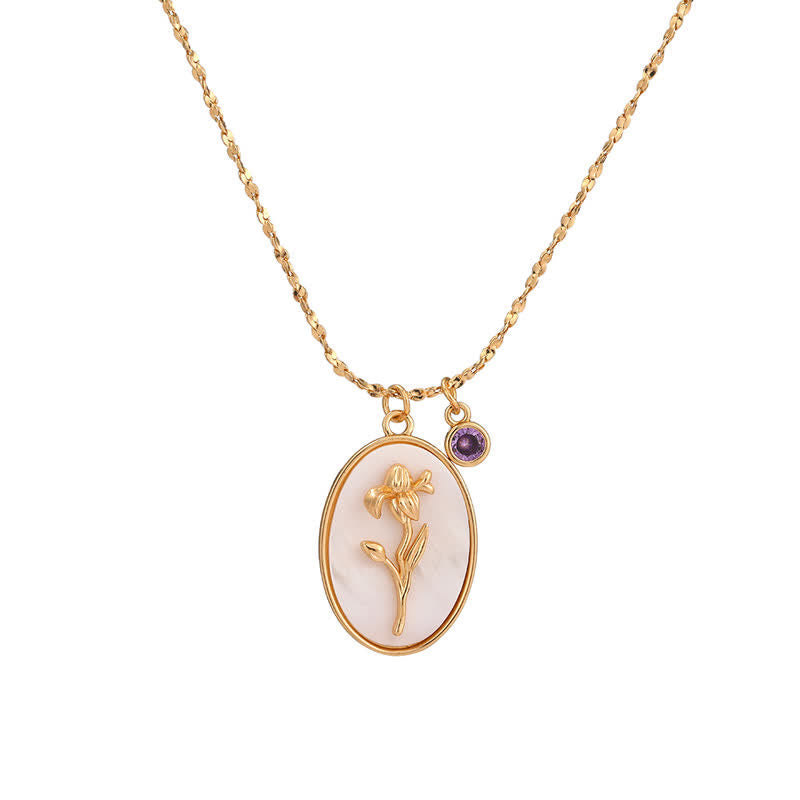 Aurora Birthstone Necklace - Personalized Birth Flower Jewelry for Loved Ones