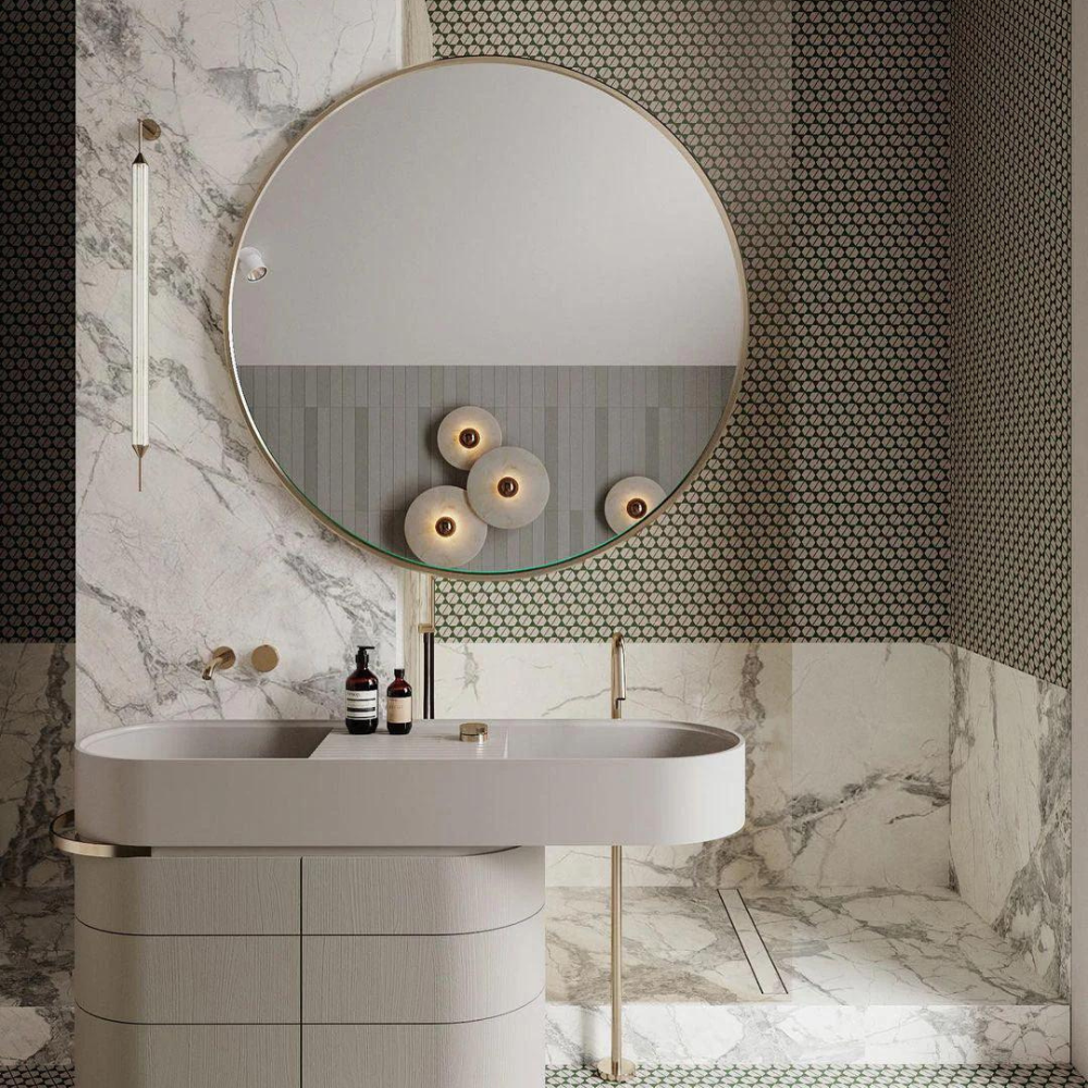 Mordox - Round Alabaster Aluminum Wall Lamp