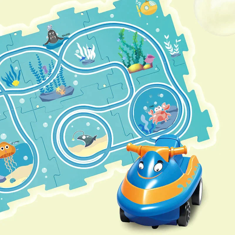CreativeTrack Puzzle - Build-Your-Own Race Track for Kids