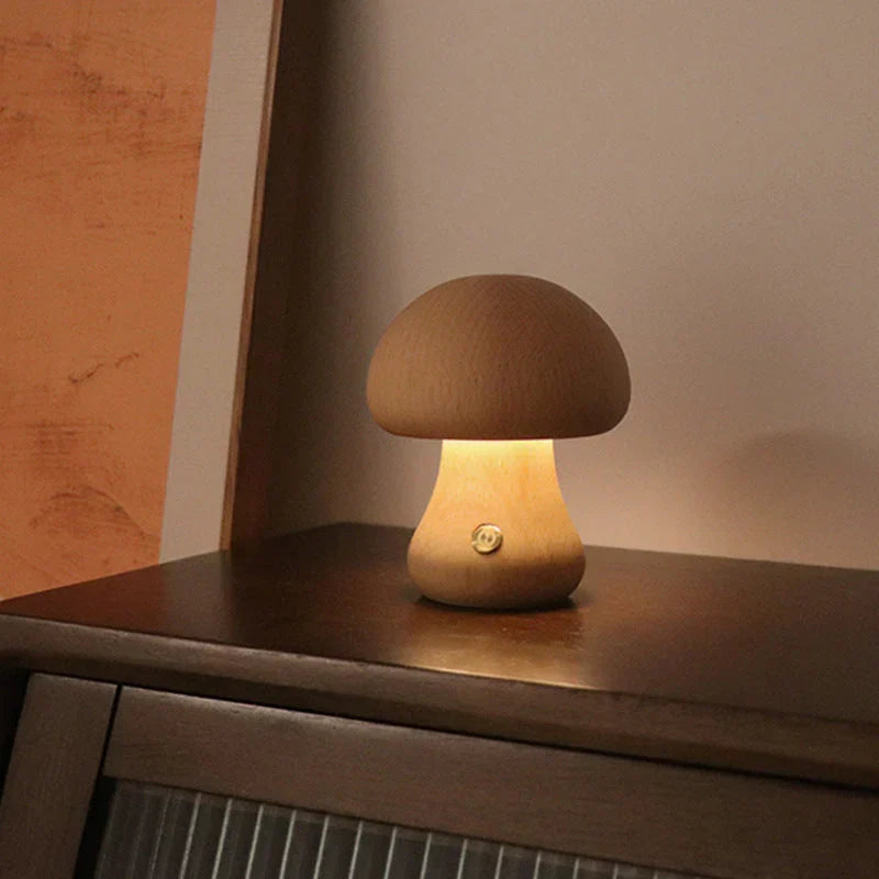 GlowShroom - Wooden LED Mushroom Night Light