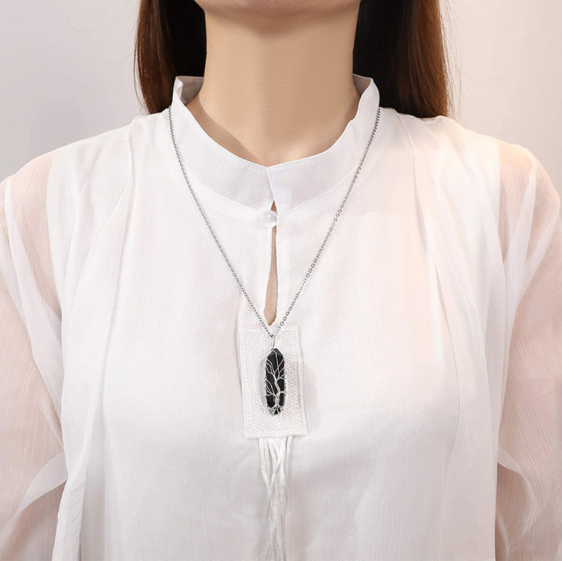 Elara Tree of Life Gemstone Necklace - Radiant Crystal Pendant