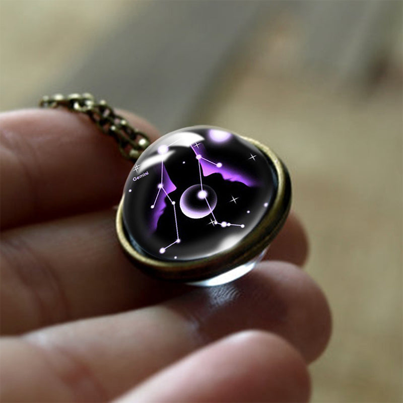 Sofia - Glass 12 Zodiac Sign Protective Pendant Necklace