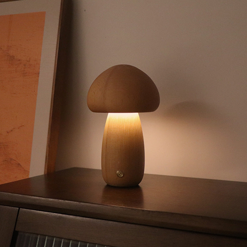 KalmNight - Wooden Mushroom LED Night Light